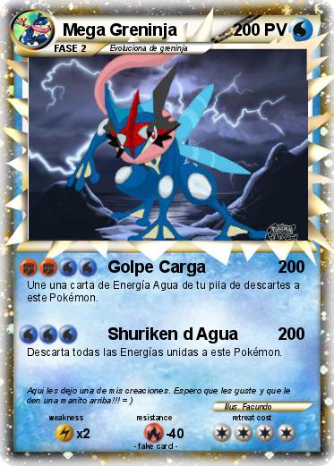 Pokémon Mega Greninja 28 28 - Golpe Carga - Mi carta pokémon