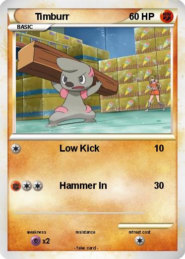 Pokémon Timburr 30 30 - Low Kick - My Pokemon Card