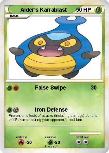 Pokémon Alder s Karrablast - False Swipe - My Pokemon Card