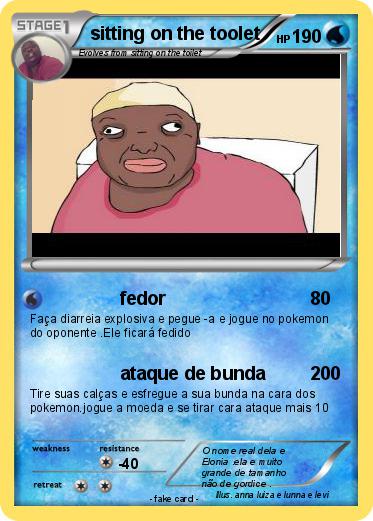 Pokemon sitting on the toolet