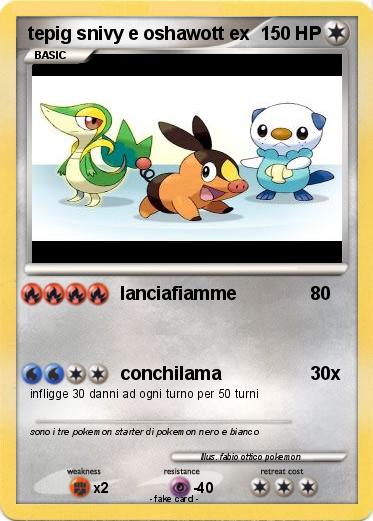 Pokemon tepig snivy e oshawott ex