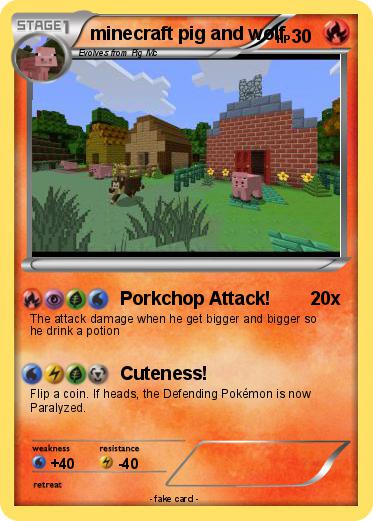 Pokemon minecraft pig and wolf