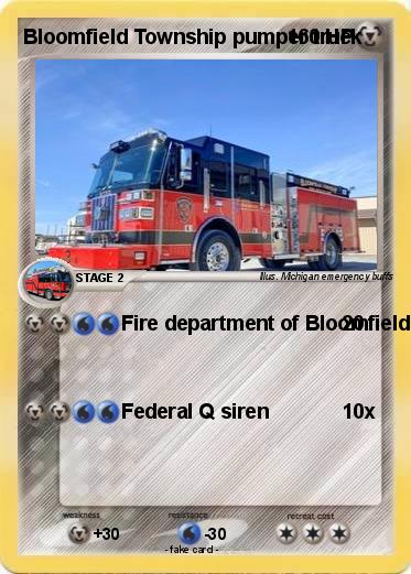 Pokemon Bloomfield Township pumper truck