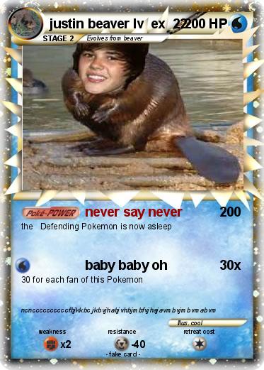 Pokemon justin beaver lv  ex  22