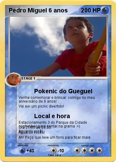 Pokemon Pedro Miguel 6 anos