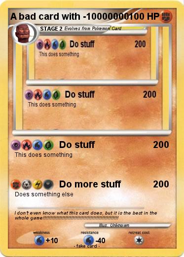 Pokemon A bad card with -10000000
