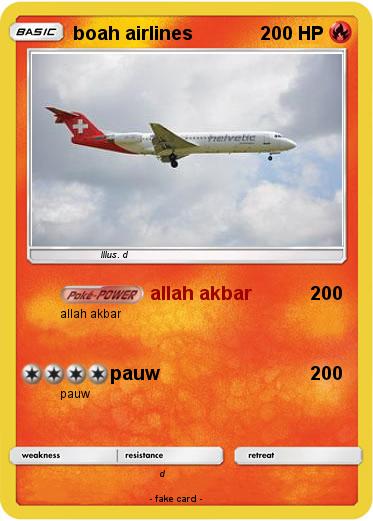 Pokemon boah airlines