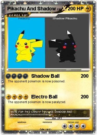 Pokemon Pikachu And Shadow