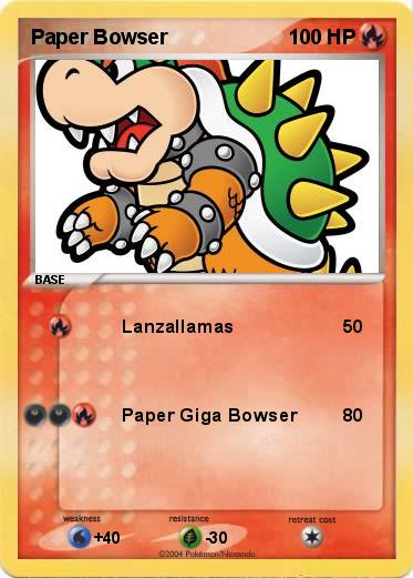 Pokemon Paper Bowser