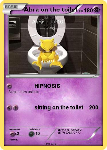 Pokemon Abra on the toilet