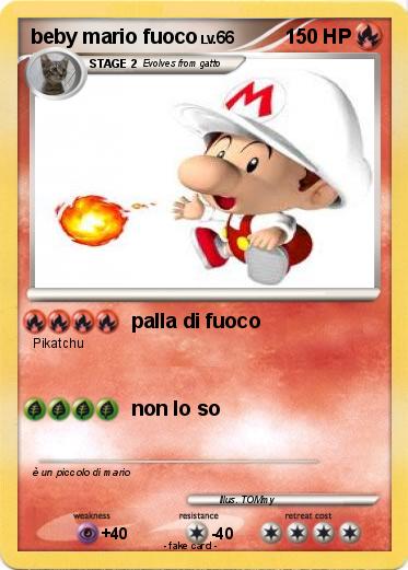 Pokemon beby mario fuoco