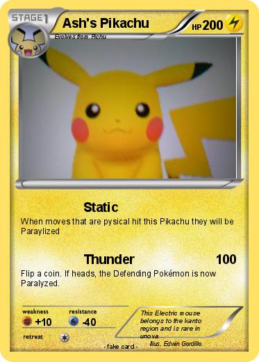 Pokemon Ash's Pikachu