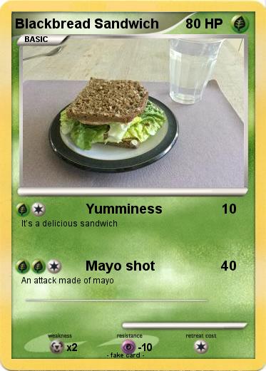 Pokemon Blackbread Sandwich