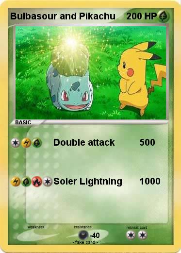 Pokemon Bulbasour and Pikachu