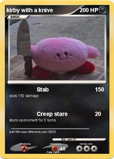 Pokemon kirby with a knive