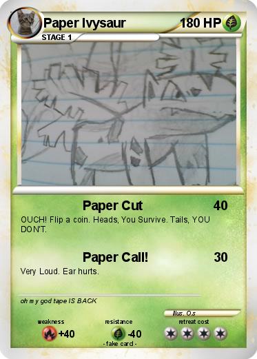 Pokemon Paper Ivysaur