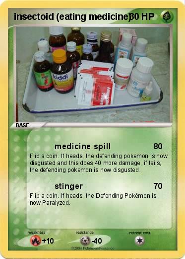 Pokemon insectoid (eating medicine)