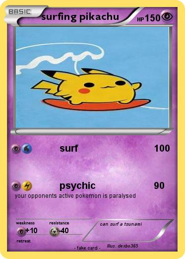 Pokemon surfing pikachu