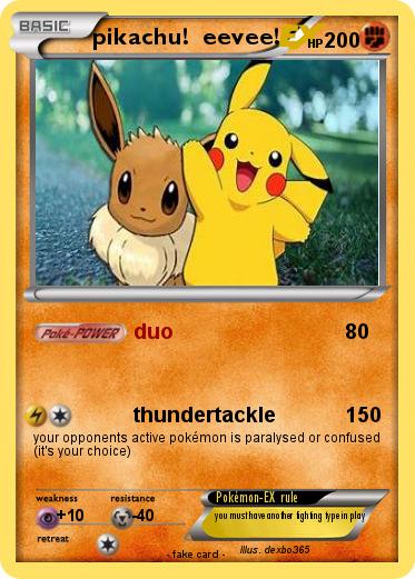 Pokemon pikachu!  eevee!