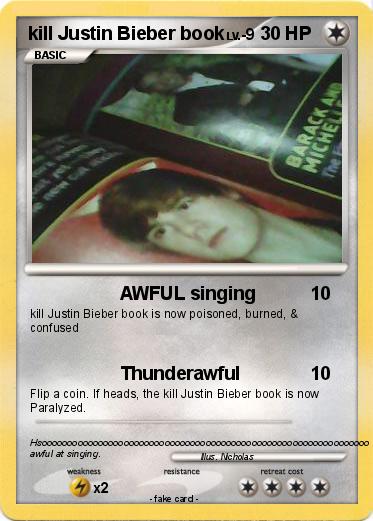 Pokemon kill Justin Bieber book