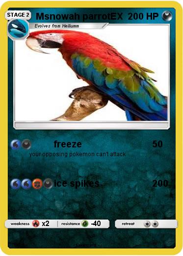 Pokemon Msnowah parrotEX