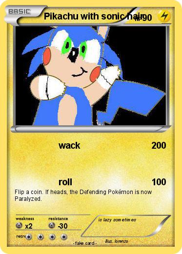 Pokemon Pikachu with sonic hair