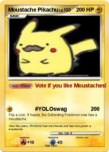 Pokemon Moustache Pikachu