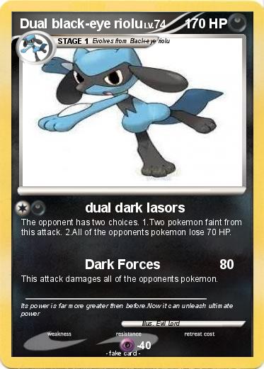 Pokemon Dual black-eye riolu