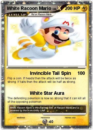 Pokemon White Racoon Mario