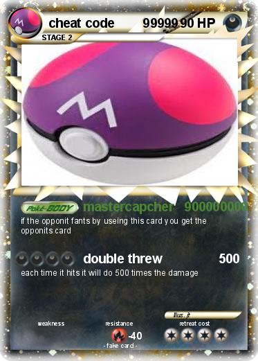 Pokemon cheat code        99999