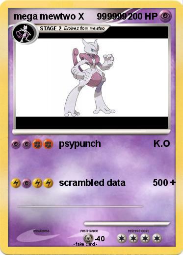 Pokemon mega mewtwo X     999999