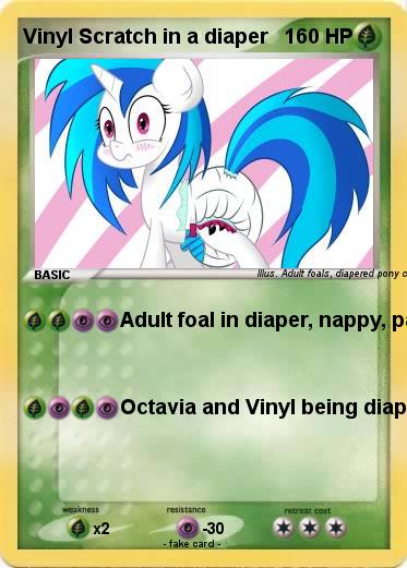 Pokemon Vinyl Scratch in a diaper