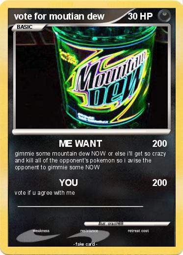 Pokemon vote for moutian dew