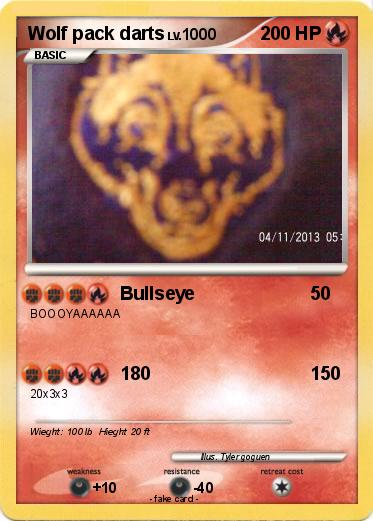 Pokemon Wolf pack darts