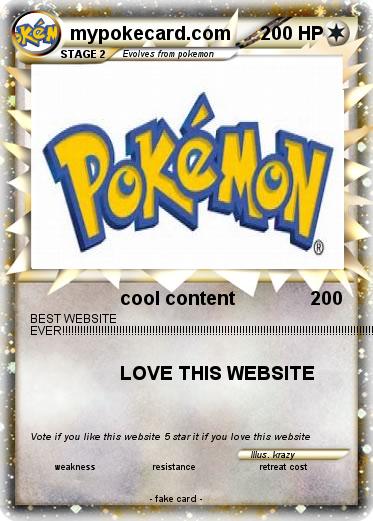 Pokemon mypokecard.com