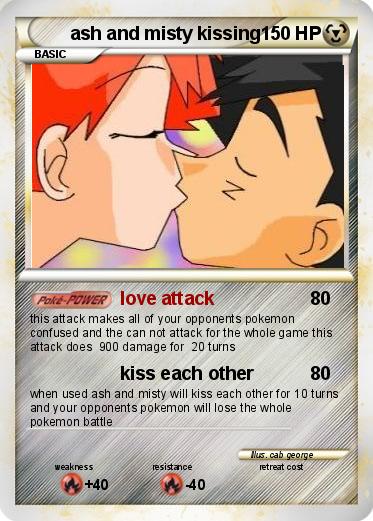Pokemon ash and misty kissing