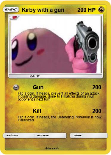 Pokemon Kirby with a gun