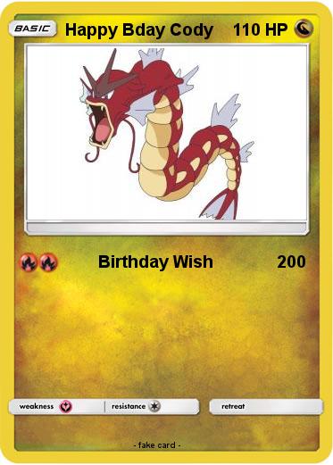 Pokemon Happy Bday Cody