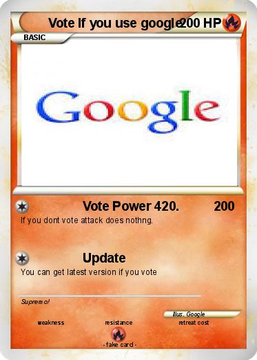 Pokemon Vote If you use google