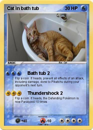 Pokemon Cat in bath tub