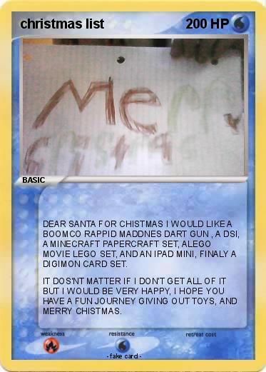 Pokemon christmas list