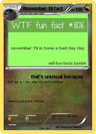 Pokemon November 19 fact
