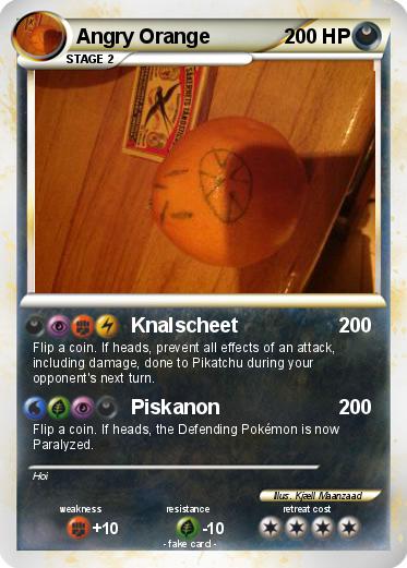 Pokemon Angry Orange