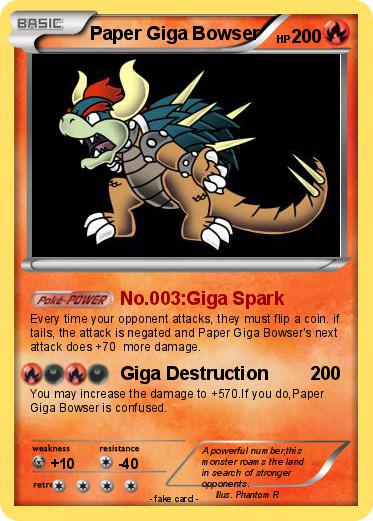 Pokemon Paper Giga Bowser