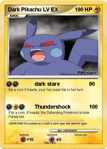 Pokemon Dark Pikachu LV EX