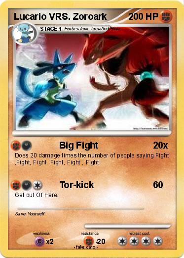Pokemon Lucario VRS. Zoroark