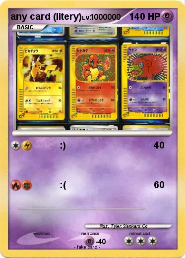 Pokemon any card (litery)