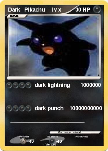 Pokemon Dark   Pikachu     lv x