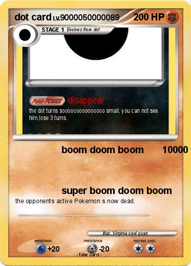 Pokemon dot card