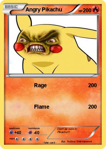 Pokemon Angry Pikachu